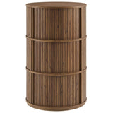 Round Pedestal Storage Table with Tambour Doors – 23 Inch - End & Side Tables available at Alpine Outlets in Denver