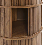 Round Pedestal Storage Table with Tambour Doors – 23 Inch - End & Side Tables available at Alpine Outlets in Denver
