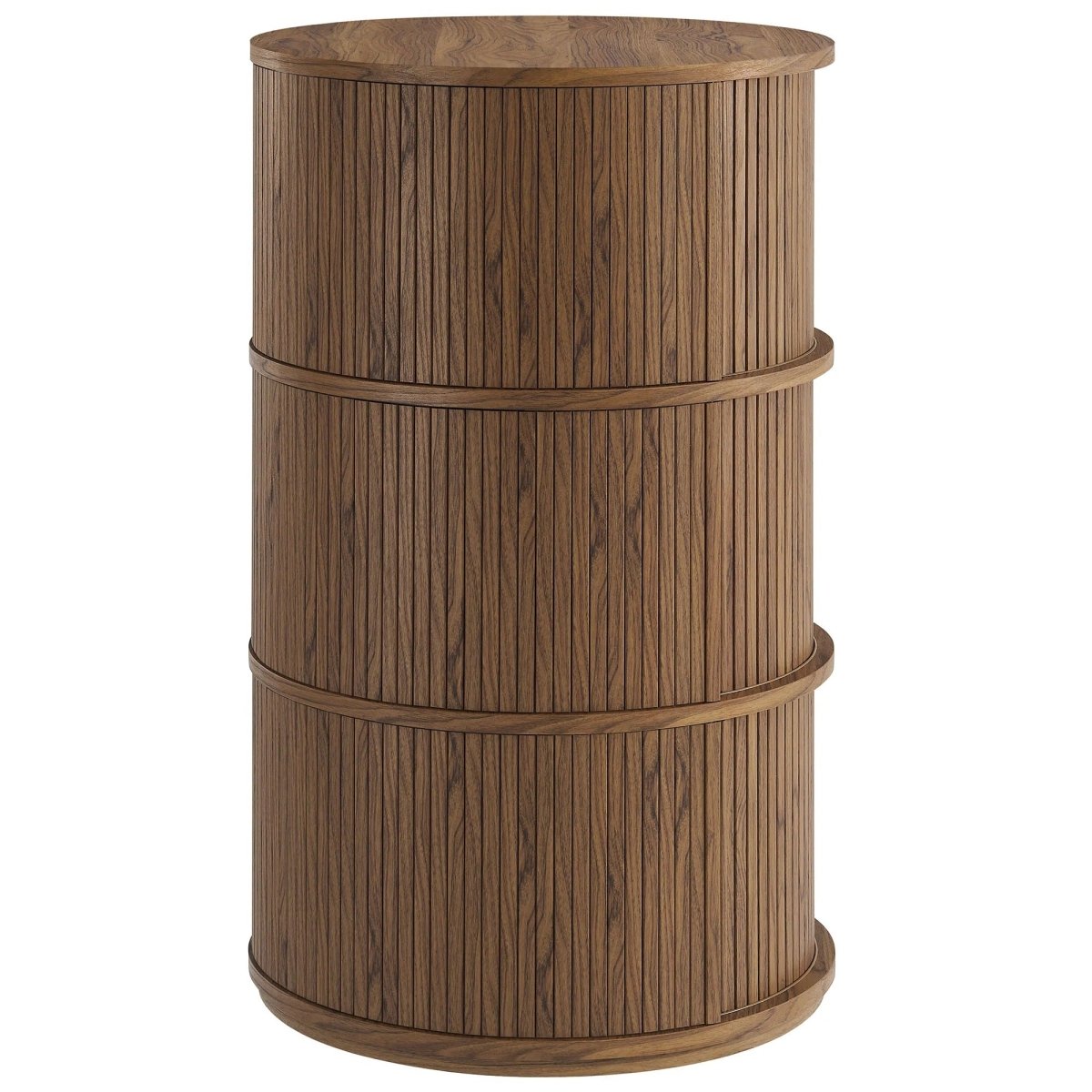 Round Pedestal Storage Table with Tambour Doors – 23 Inch - End & Side Tables available at Alpine Outlets in Denver