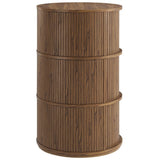 Round Pedestal Storage Table with Tambour Doors – 23 Inch - End & Side Tables available at Alpine Outlets in Denver