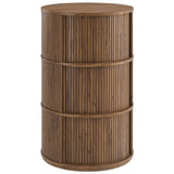 Round Pedestal Storage Table with Tambour Doors – 23 Inch - End & Side Tables available at Alpine Outlets in Denver