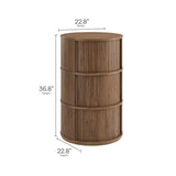 Round Pedestal Storage Table with Tambour Doors – 23 Inch - End & Side Tables available at Alpine Outlets in Denver