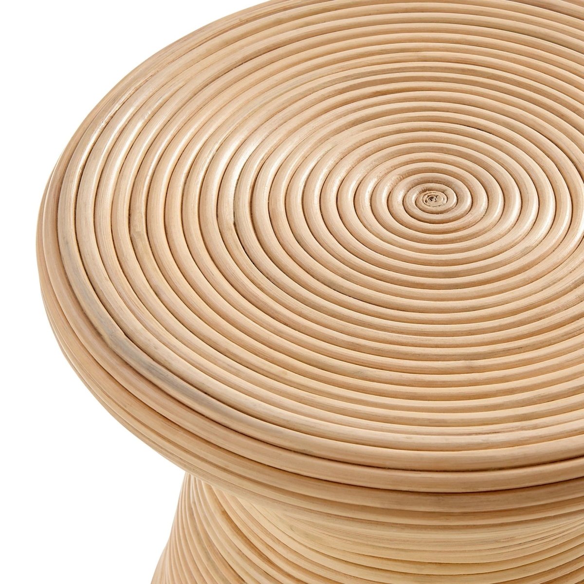 Round Rattan Side Table Hourglass Design – Natural - End & Side Tables available at Alpine Outlets in Denver