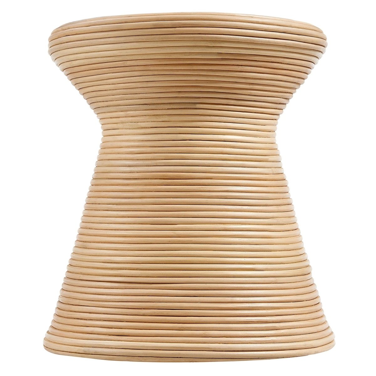 Round Rattan Side Table Hourglass Design – Natural - End & Side Tables available at Alpine Outlets in Denver