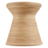 Round Rattan Side Table Hourglass Design – Natural - End & Side Tables available at Alpine Outlets in Denver