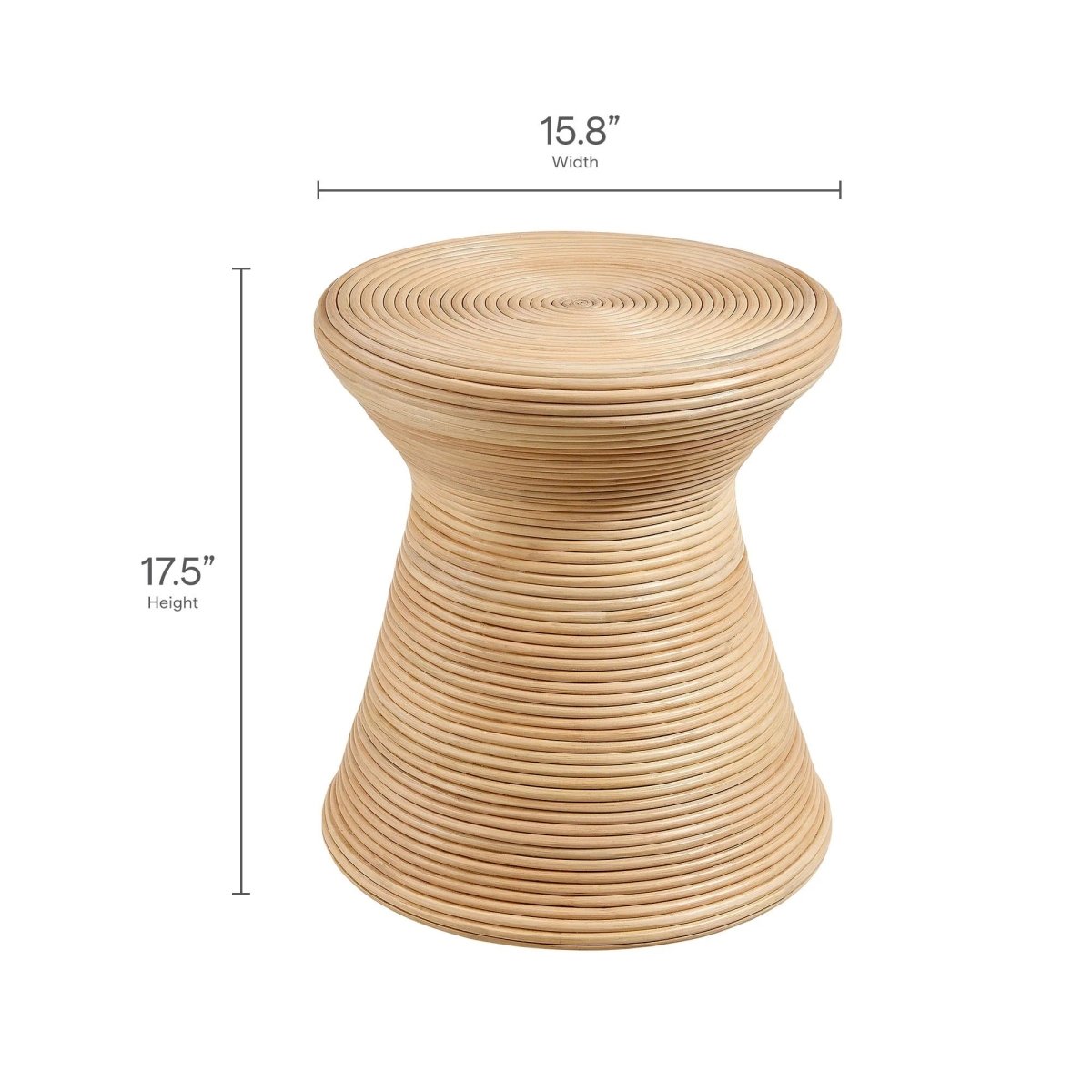 Round Rattan Side Table Hourglass Design – Natural - End & Side Tables available at Alpine Outlets in Denver