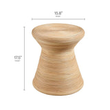 Round Rattan Side Table Hourglass Design – Natural - End & Side Tables available at Alpine Outlets in Denver