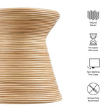 Round Rattan Side Table Hourglass Design – Natural - End & Side Tables available at Alpine Outlets in Denver