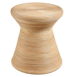 Round Rattan Side Table Hourglass Design – Natural - End & Side Tables available at Alpine Outlets in Denver