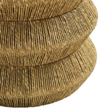 Round Seagrass and Wood Side Table Drum Design – 18 Inch - End & Side Tables available at Alpine Outlets in Denver