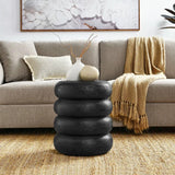 Round Stacked Mango Wood Side Table – 17 Inch - End & Side Tables available at Alpine Outlets in Denver