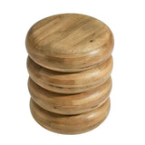 Round Stacked Mango Wood Side Table – 17 Inch - End & Side Tables available at Alpine Outlets in Denver