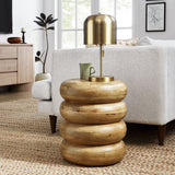 Round Stacked Mango Wood Side Table – 17 Inch - End & Side Tables available at Alpine Outlets in Denver