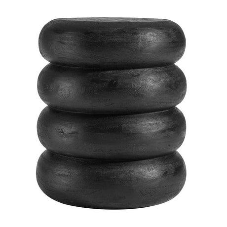 Round Stacked Mango Wood Side Table – 17 Inch - End & Side Tables available at Alpine Outlets in Denver