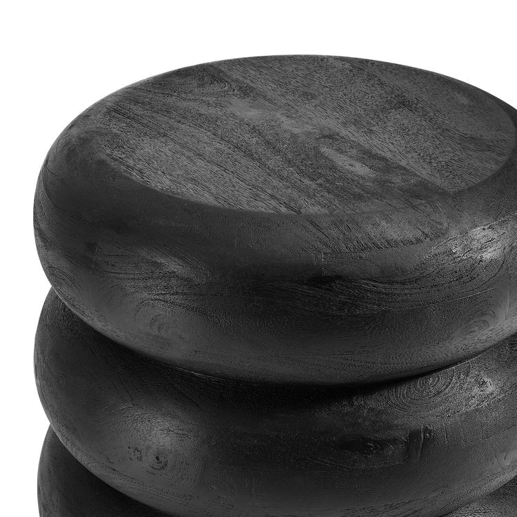 Round Stacked Mango Wood Side Table – 17 Inch - End & Side Tables available at Alpine Outlets in Denver