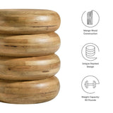 Round Stacked Mango Wood Side Table – 17 Inch - End & Side Tables available at Alpine Outlets in Denver