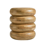 Round Stacked Mango Wood Side Table – 17 Inch - End & Side Tables available at Alpine Outlets in Denver