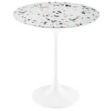 Round Terrazzo Side Table with Pedestal Base – 20 Inch - End & Side Tables available at Alpine Outlets in Denver