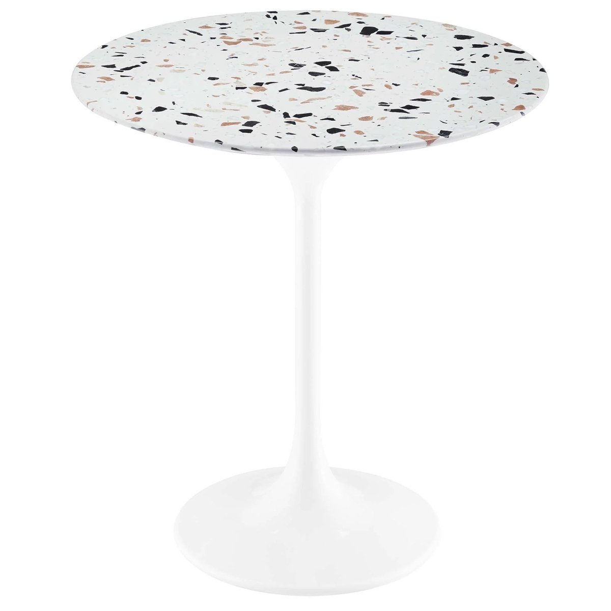 Round Terrazzo Side Table with Pedestal Base – 20 Inch - End & Side Tables available at Alpine Outlets in Denver