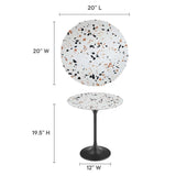 Round Terrazzo Side Table with Pedestal Base – 20 Inch - End & Side Tables available at Alpine Outlets in Denver