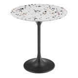 Round Terrazzo Side Table with Pedestal Base – 20 Inch - End & Side Tables available at Alpine Outlets in Denver