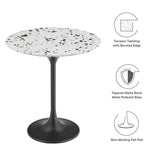 Round Terrazzo Side Table with Pedestal Base – 20 Inch - End & Side Tables available at Alpine Outlets in Denver
