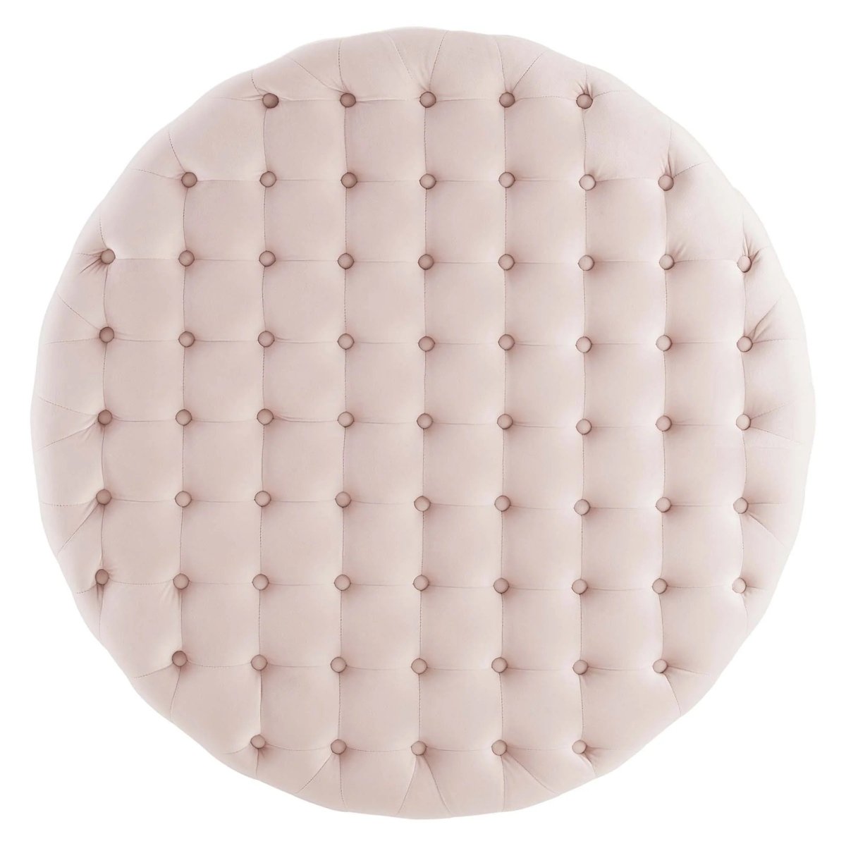 Round Tufted Velvet Ottoman with Gold Base – 40 Inch - Ottomans available at Alpine Outlets in Denver