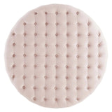 Round Tufted Velvet Ottoman with Gold Base – 40 Inch - Ottomans available at Alpine Outlets in Denver