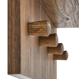 24x16" Walnut Round Wall Mirror with Shelf and Pegs - Mirrors - Alpine Outlets