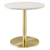 Round White Marble Side Table with Metal Base – 20 Inch - End & Side Tables available at Alpine Outlets in Denver