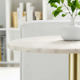Round White Marble Side Table with Metal Base – 20 Inch - End & Side Tables available at Alpine Outlets in Denver