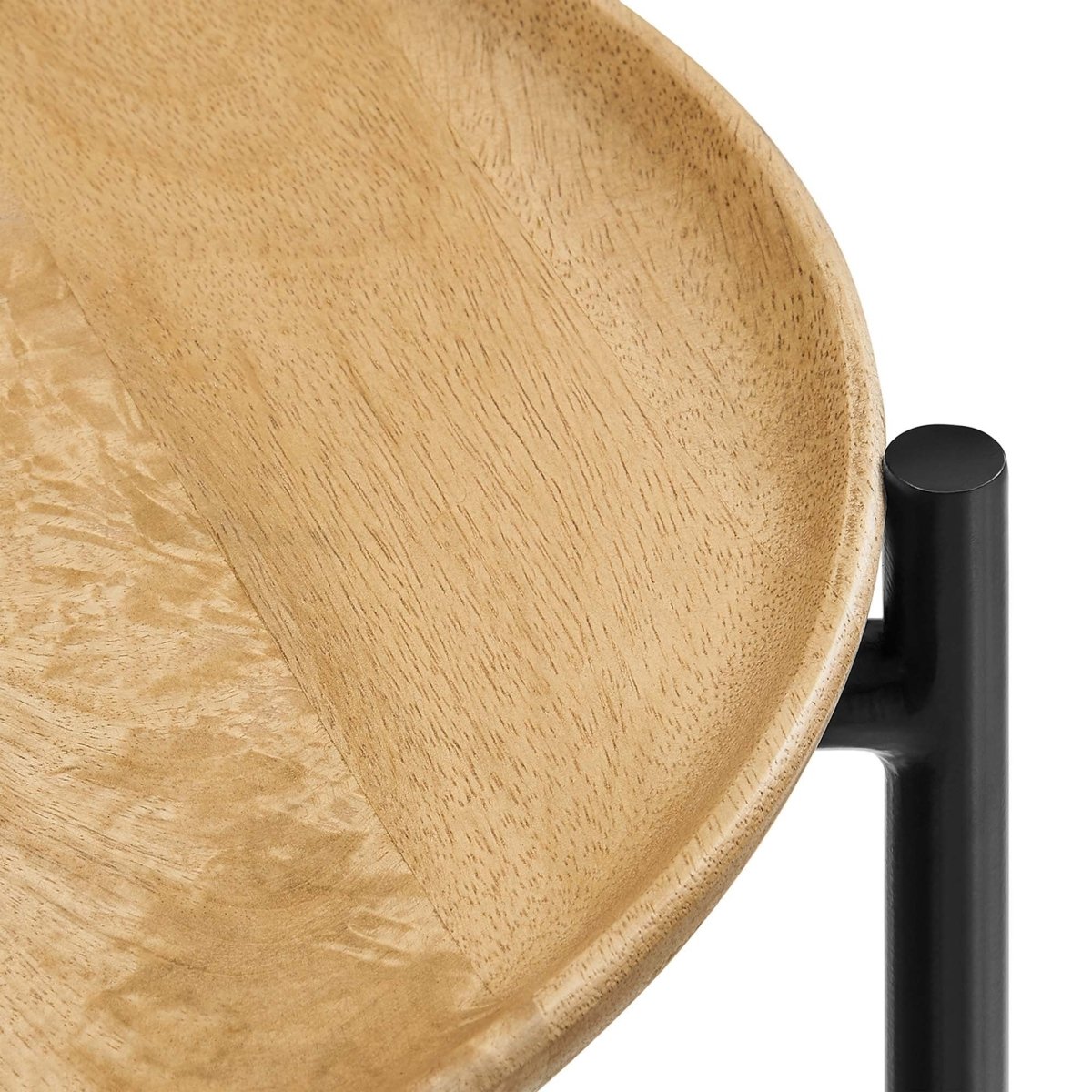 Round Wood and Metal Side Table – Oak 15 Inch - End & Side Tables available at Alpine Outlets in Denver