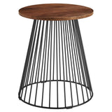 Round Wood and Metal Side Table – Walnut 16 Inch - End & Side Tables available at Alpine Outlets in Denver