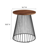 Round Wood and Metal Side Table – Walnut 16 Inch - End & Side Tables available at Alpine Outlets in Denver