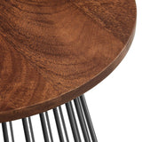 Round Wood and Metal Side Table – Walnut 16 Inch - End & Side Tables available at Alpine Outlets in Denver