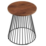 Round Wood and Metal Side Table – Walnut 16 Inch - End & Side Tables available at Alpine Outlets in Denver