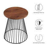 Round Wood and Metal Side Table – Walnut 16 Inch - End & Side Tables available at Alpine Outlets in Denver