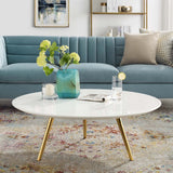 Round Wood Coffee Table with Tripod Base - Coffee Tables available at Alpine Outlets in Denver