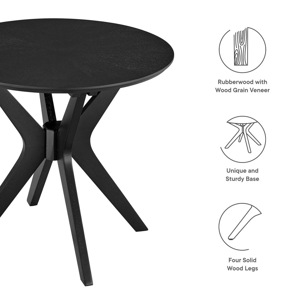 Round Wood Side Table with Intersecting Base – 24 Inch - End & Side Tables available at Alpine Outlets in Denver