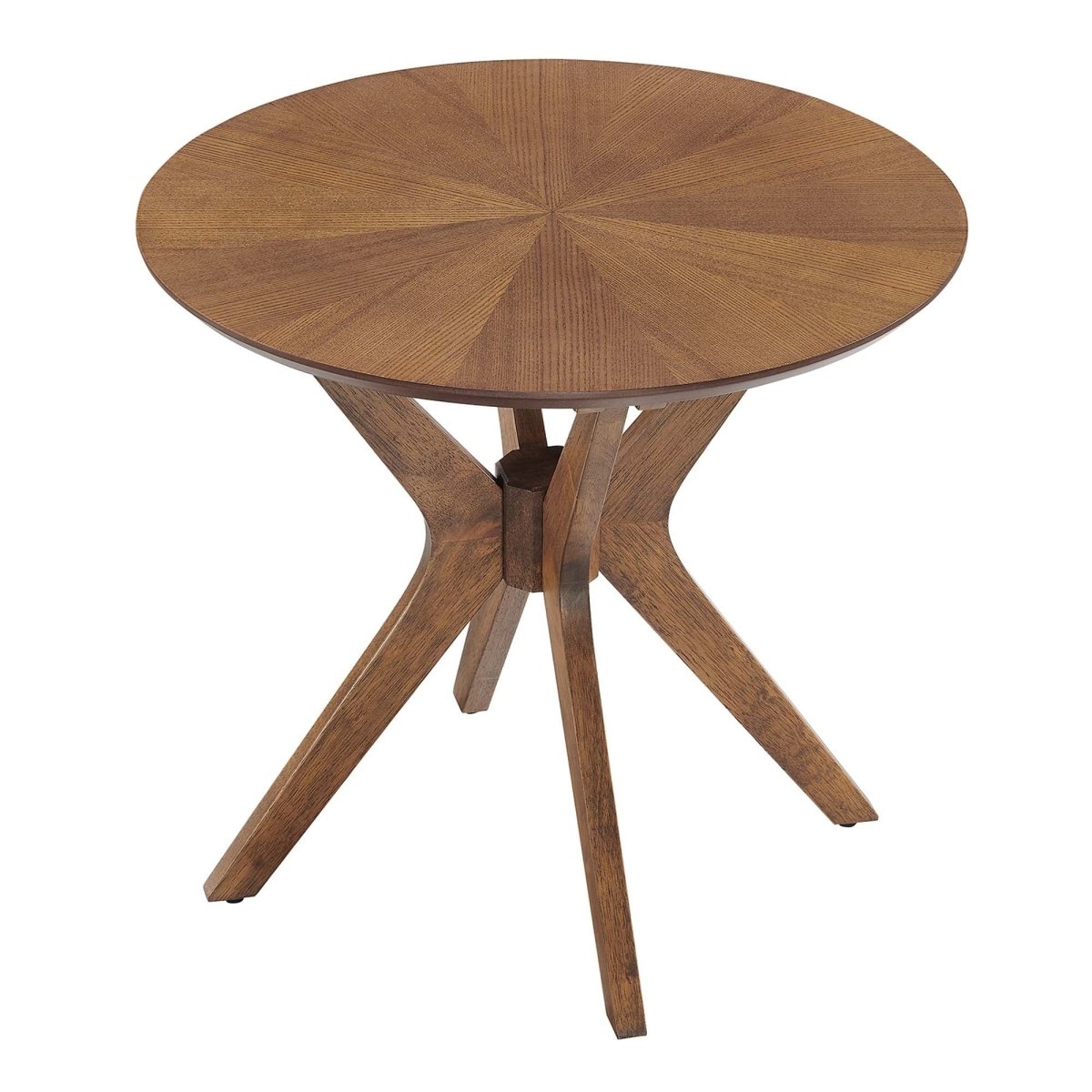 Round Wood Side Table with Intersecting Base – 24 Inch - End & Side Tables available at Alpine Outlets in Denver