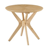 Round Wood Side Table with Intersecting Base – 24 Inch - End & Side Tables available at Alpine Outlets in Denver