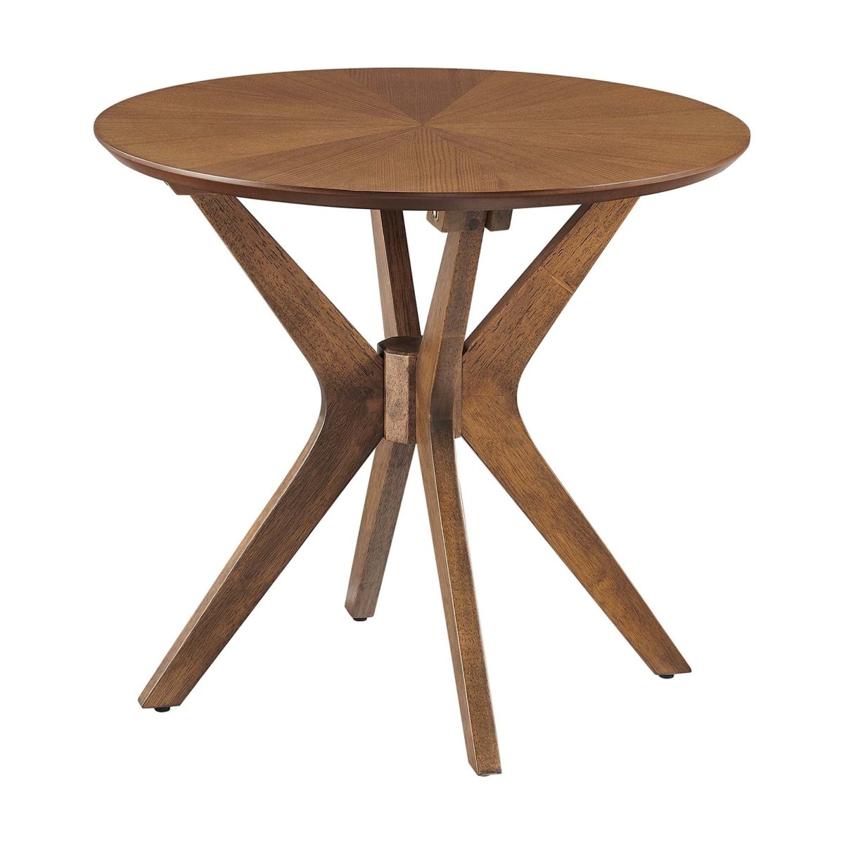 Round Wood Side Table with Intersecting Base – 24 Inch - End & Side Tables available at Alpine Outlets in Denver