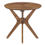 Round Wood Side Table with Intersecting Base – 24 Inch - End & Side Tables available at Alpine Outlets in Denver