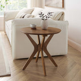 Round Wood Side Table with Intersecting Base – 24 Inch - End & Side Tables available at Alpine Outlets in Denver