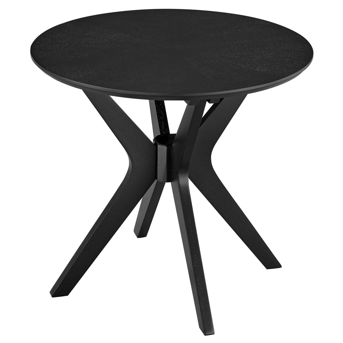 Round Wood Side Table with Intersecting Base – 24 Inch - End & Side Tables available at Alpine Outlets in Denver