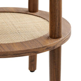 Round Wood Side Table with Rattan Shelf – 19 Inch - End & Side Tables available at Alpine Outlets in Denver