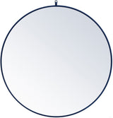 Rowan 39 Inch Blue Round Wall Mirror