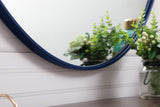 Rowan 39 Inch Blue Round Wall Mirror
