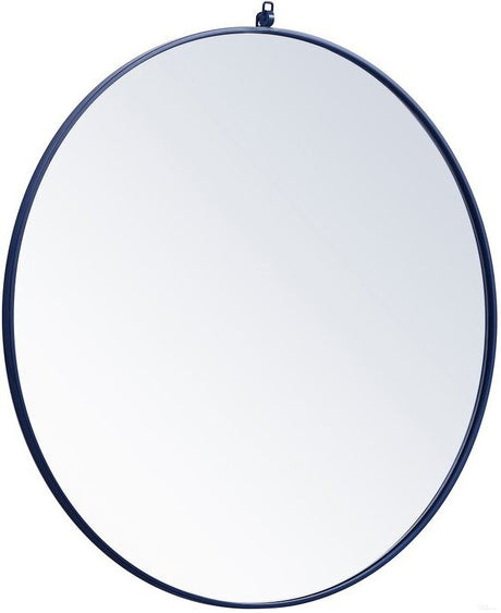 Rowan 39 Inch Blue Round Wall Mirror