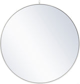 Rowan 42 Inch White Round Wall Mirror with Decorative Hook